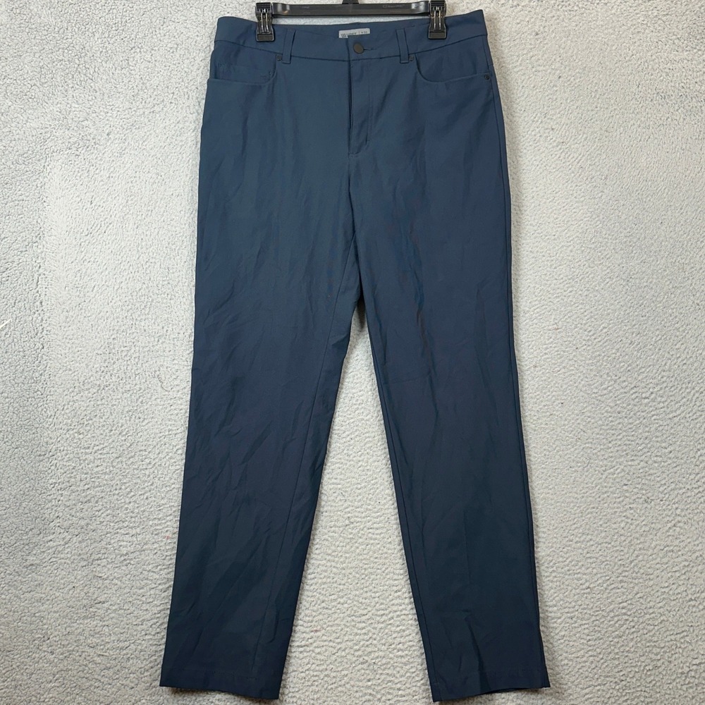 VRST Pants Mens 33X32 Athletic Tapered Blue Grey Performance Chino Tech Logo EUC